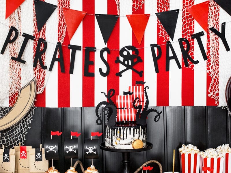 Black Pirate Skull & Crossbones Party Banner Party & Celebration Black Pirate Party Banner