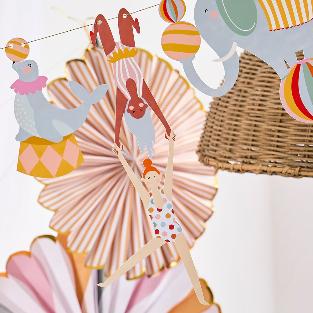 Circus Party Garland - Circus Birthday Decorations Bunting Circus Party Garland