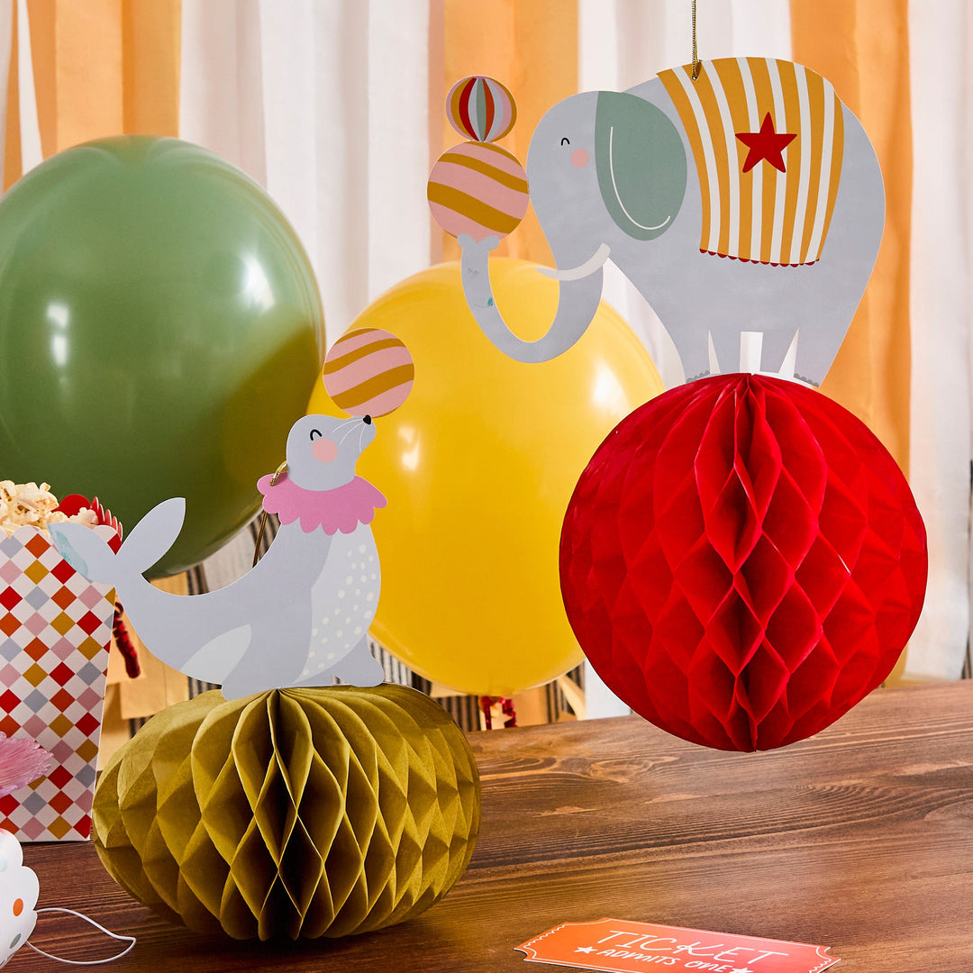 Circus Party Honeycombs Decorations x 2  Hanging Decoration Circus Party Honeycombs Decorations x 2