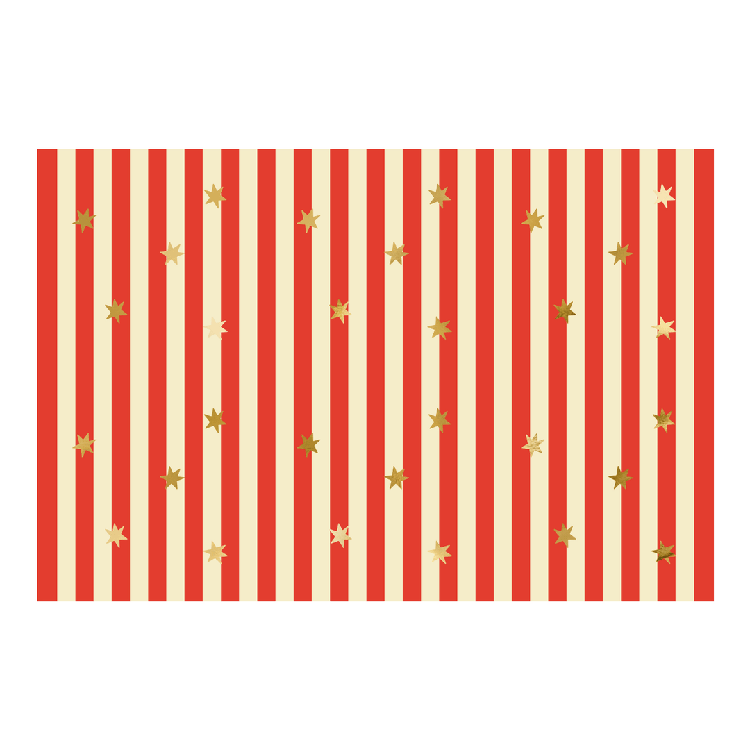 Circus Party Paper Tablecloth - Red Stars and Stripes - Circus Theme Party Supplies table cover Circus Party Paper Tablecloth - Red Stars and Stripes