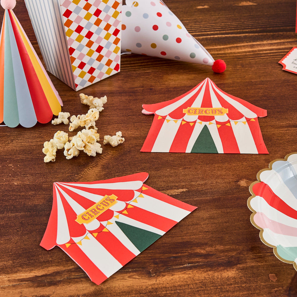 Circus Tent Party Napkins x 16 - Circus Birthday Party Decorations Paper Napkins Circus Tent Party Napkins x 16