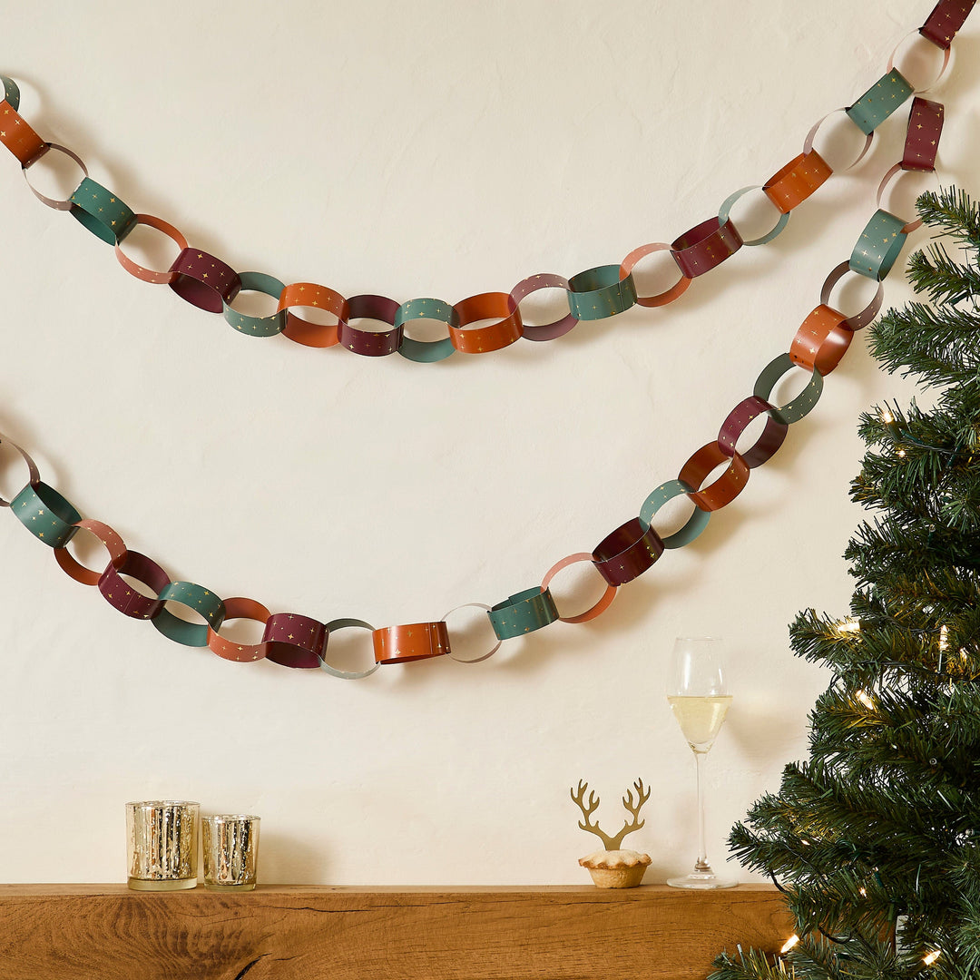 Cosy Christmas Paper Chains - Pack of 48 bunting Cosy Christmas Paper Chains - Pack of 48