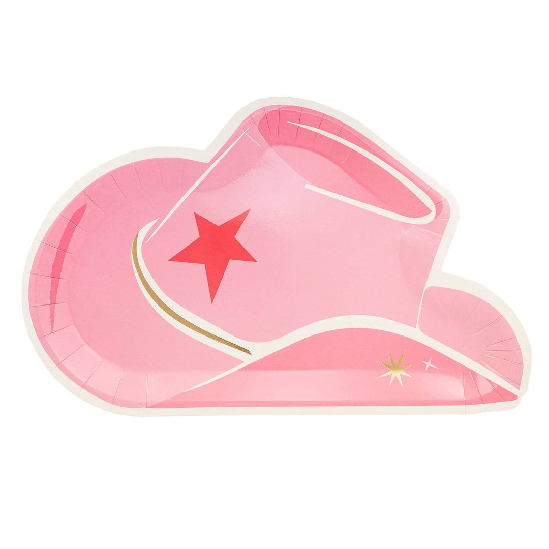 Cow Girl Hat Shaped Party Plates (Set of 8) My Mind's Eye  Disposable Plates Cow Girl Hat Shaped Party Plates (Set of 8)