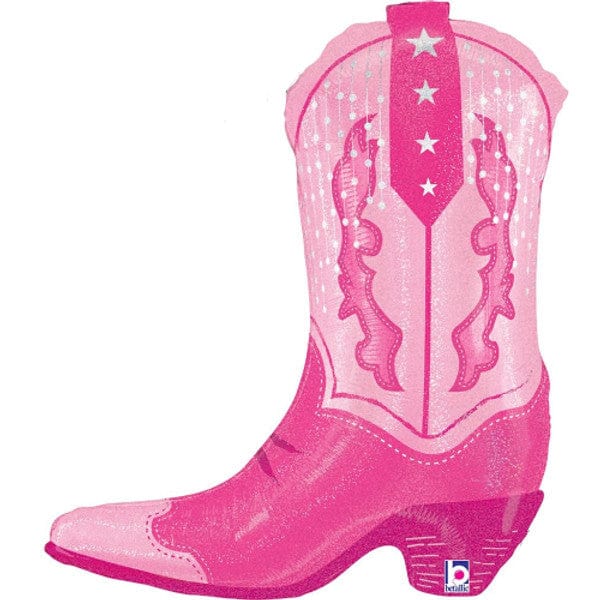 Cow Girl Party - Pink Cowgirl Boot Foil Balloon – 29 Inches Balloons Pink Cowgirl Boot Foil Balloon – 29 Inches