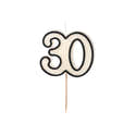 Bougies Chiffre 30 Ans Pour Gâteau D'anniversaire - Lot De 3, Motif "interdit", Diamètre 4 Cm - 3