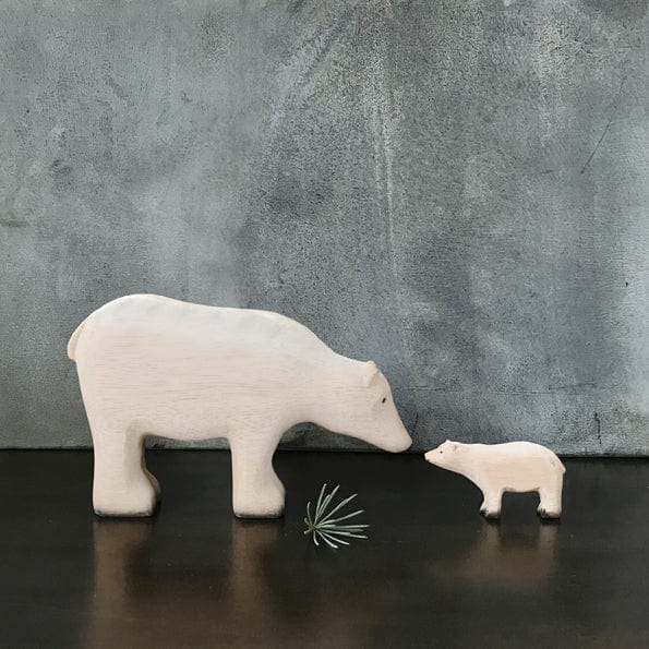 East of India - Large White Wooden Polar Bear ornament East of India - Large White Wooden Polar Bear