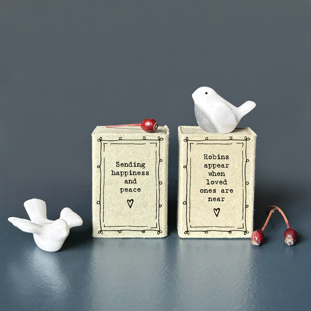 East of India - Matchbox Porcelain Robin Ornament ornament East of India - Matchbox Porcelain Robin Ornament