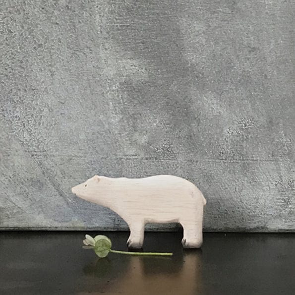East of India - Small White Wooden Polar Bear ornament East of India - Small White Wooden Polar Bear