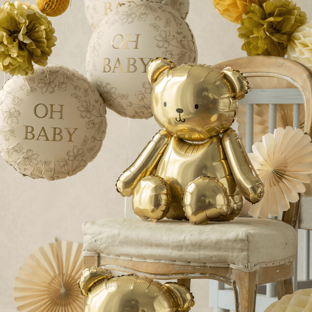Gold Bear Foil Balloon - Baby Shower Balloons Balloons Gold Bear Foil Balloon