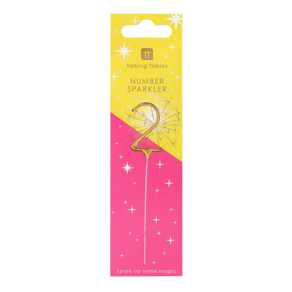 Gold Number 2 Cake Sparkler - 2nd birthday cake sparkler Birthday Candles Gold Number 2 Cake Sparkler