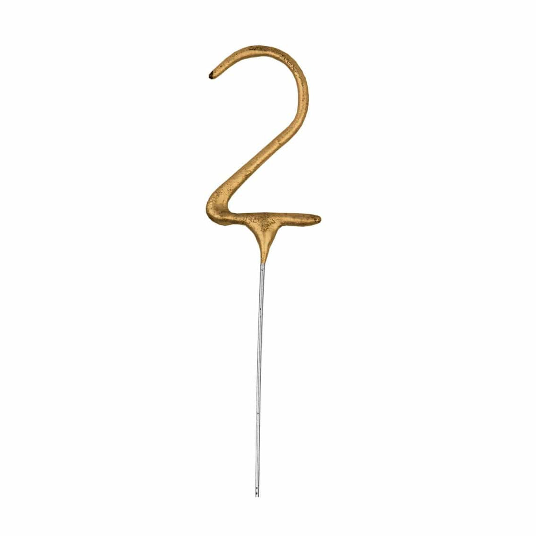 Gold Number 2 Cake Sparkler - 2nd birthday cake sparkler Birthday Candles Gold Number 2 Cake Sparkler