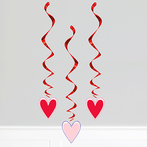 Hanging Heart Decorations x 3 Paper Decoration Hanging Heart Decorations x 3