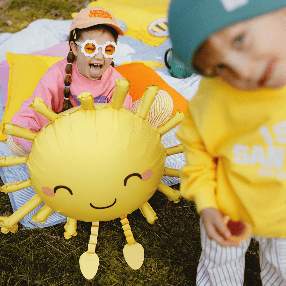 Happy Sunshine Small Party Plates x 6 - Sunshine Party Supplies Balloons Sun Foil Balloon