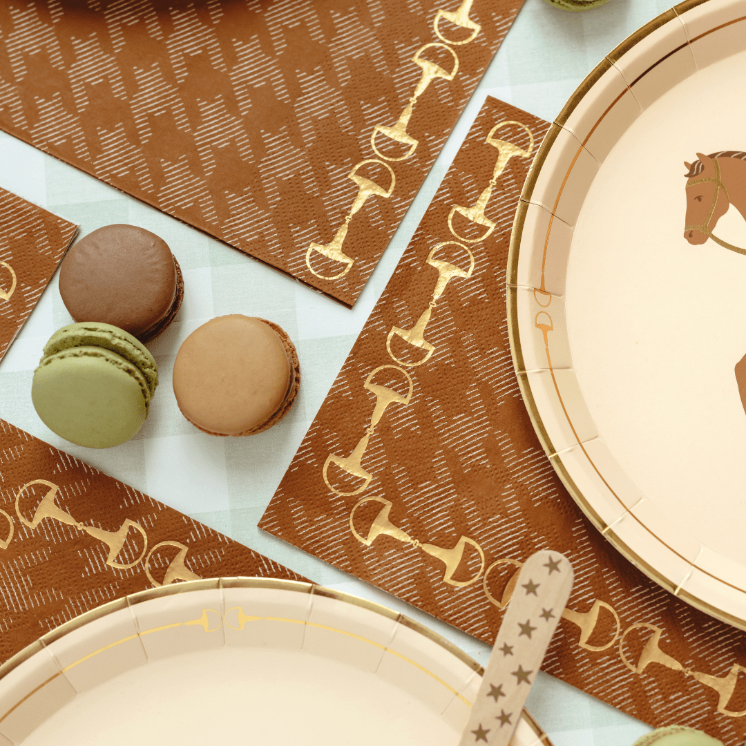 Horse Party Stirrups Napkins x 12 - Horse Birthday Party Supplies Paper Napkins Horse Party Stirrups Napkins x 12