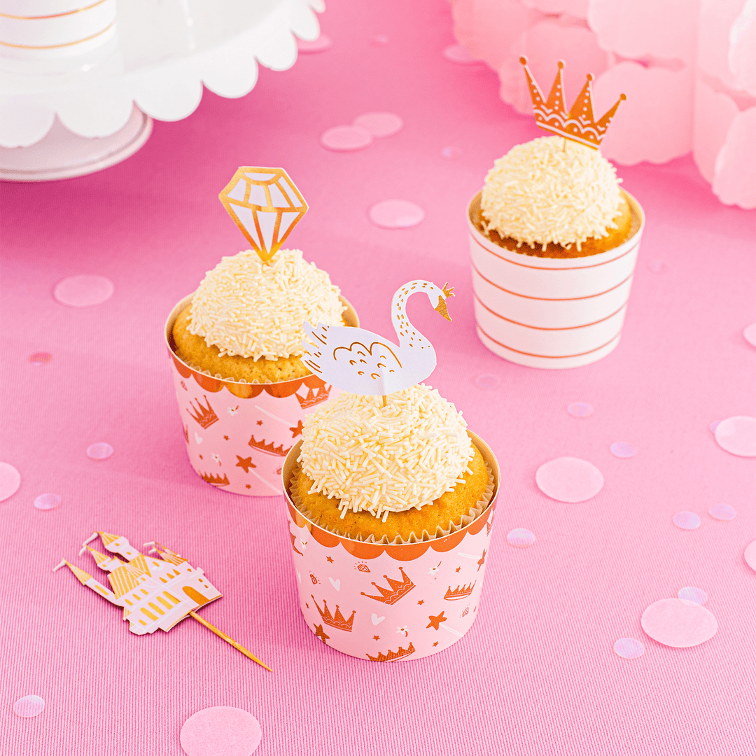 Jollity & Co Party Supplies - Sweet Princess Cupcake Decorating Set, My Mind's Eye - Princess Party Castle Shaped Party Napkins x 18, My Mind's Eye - Princess Party Castle Party Boxes, Magical Princess Party Supplies Cake Decorating Supplies Sweet Princess Party Cupcake Decorating Set