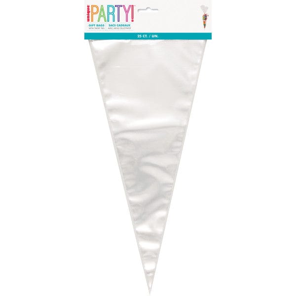 Large Clear Cone Cello Party Bags - Pack of 25 party bags Large Clear Cone Cello Party Bags - Pack of 25