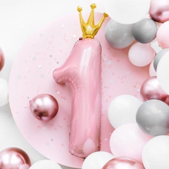 Light Pink 1st Birthday Number 1 Foil Balloon - 36 inch Balloons Light Pink 1st Birthday Number 1 Foil Balloon 36inch