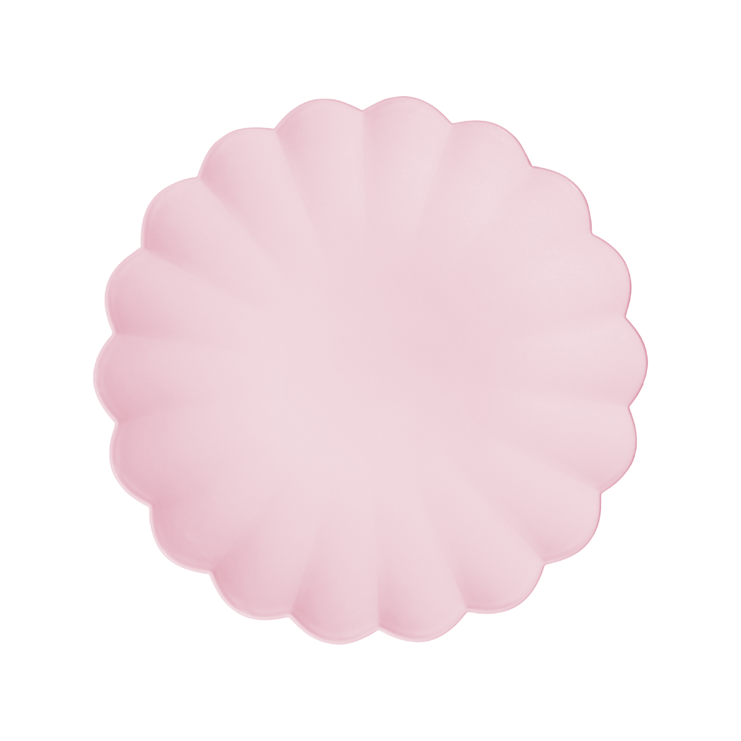 Light Pink Frill Plastic Party Plates x 4 - Eco Friendly Party party plates Light Pink Frill Plastic Party Plates x 4