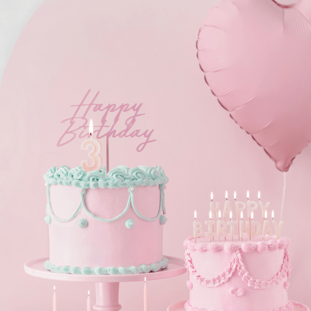 Light Pink Happy Birthday Acrylic Cake Topper Cake Topper Light Pink Happy Birthday Acrylic Cake Topper