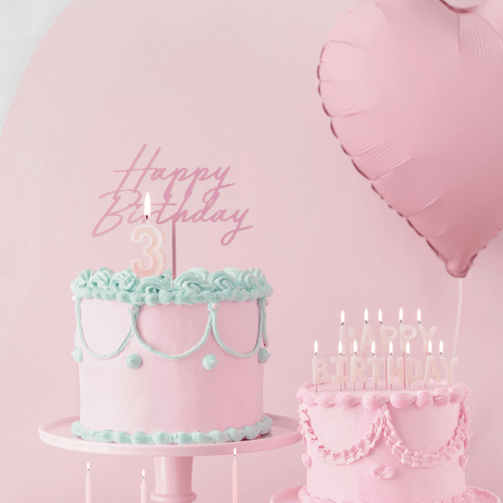 Light Pink Happy Birthday Acrylic Cake Topper Cake Topper Light Pink Happy Birthday Acrylic Cake Topper