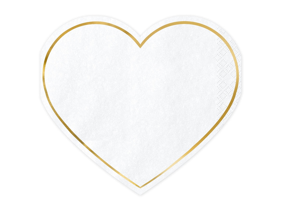 Love Heart Shaped Paper Napkin x 20 Paper Napkins Love Heart Shaped Paper Napkin x 20