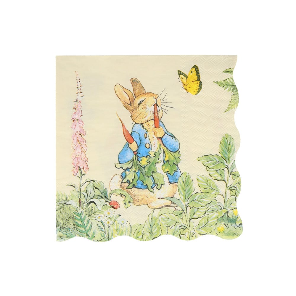 Meri Meri - Peter Rabbit In The Garden Large Napkins x 16 party napkins Peter Rabbit In The Garden Large Napkins x 16