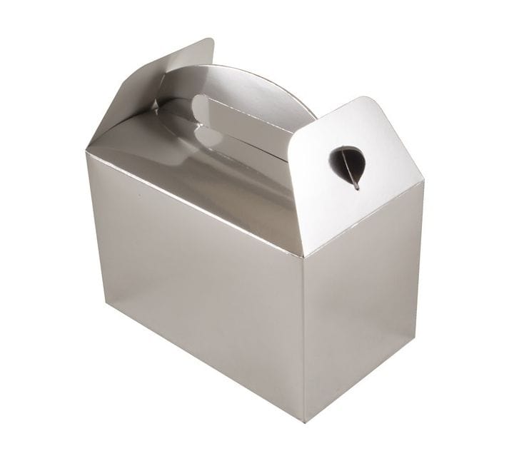 party box Metallic Silver Party Boxes x 6