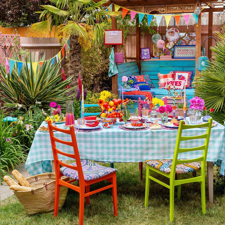 Mint Green & White Fabric Gingham Tablecloth Tablecloths Mint Green & White Fabric Gingham Tablecloth