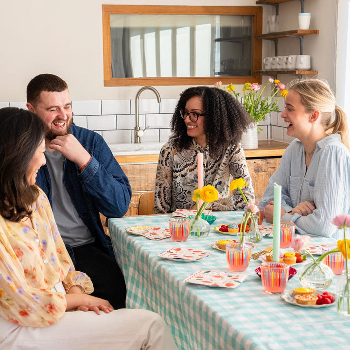 Mint Green & White Fabric Gingham Tablecloth Tablecloths Mint Green & White Fabric Gingham Tablecloth