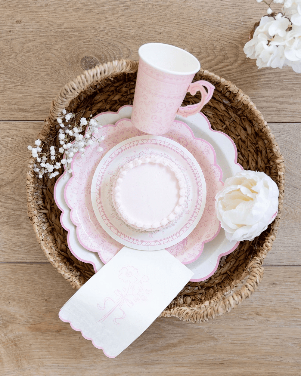 My Mind's Eye - Pembroke Pink Floral Party Cups x 8 Disposable Cups Pembroke Pink Floral Party Cups x 8