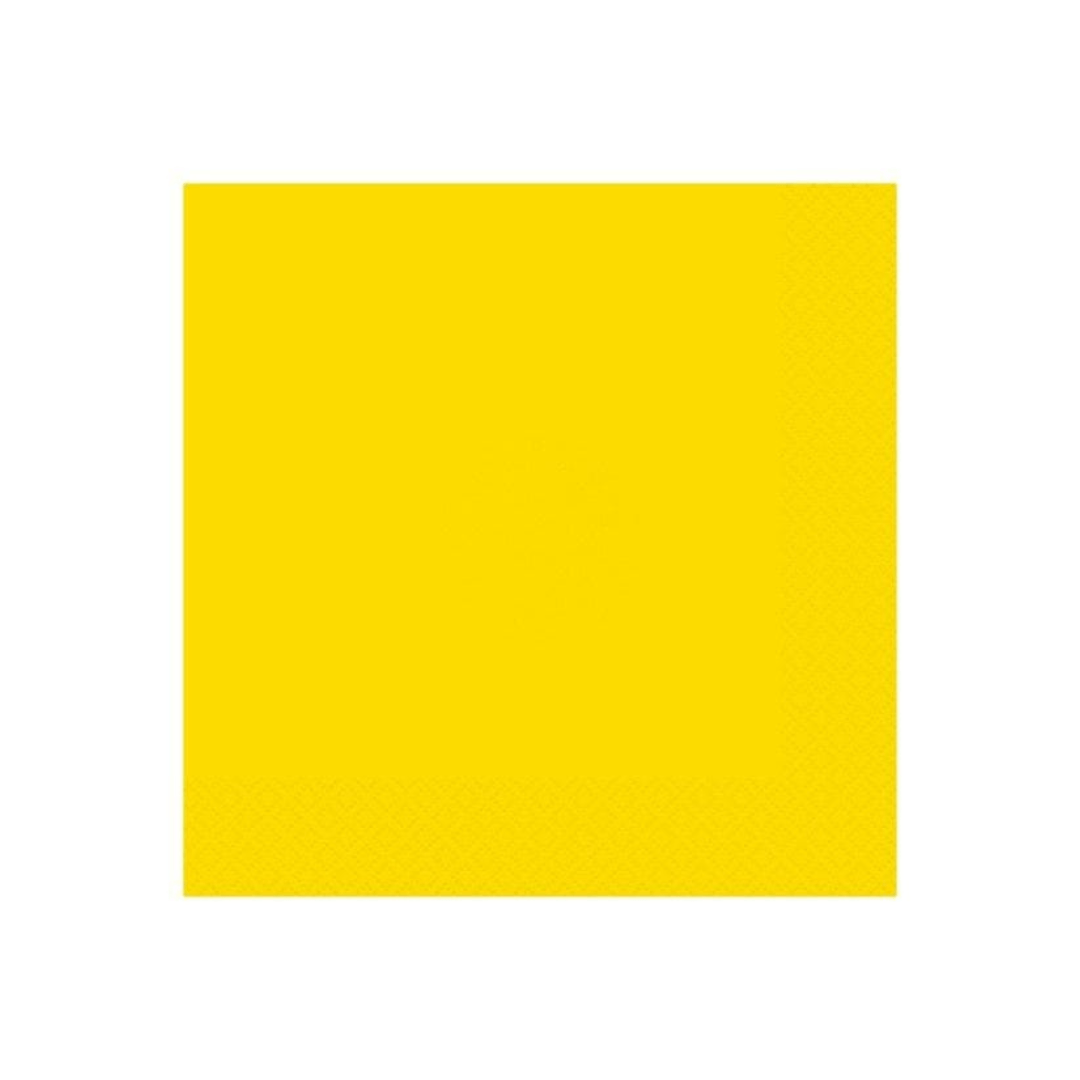 Neon Yellow Paper Party Napkins x 20 - Yellow Party Supplies Paper Napkins Neon Yellow Paper Party Napkins x 20