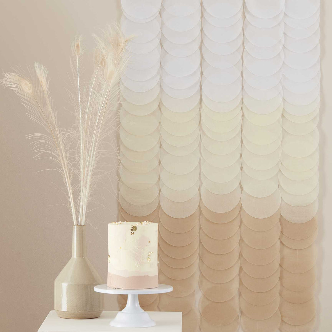 backdrop Neutral Ombre Tissue Paper Disc Party Backdrop