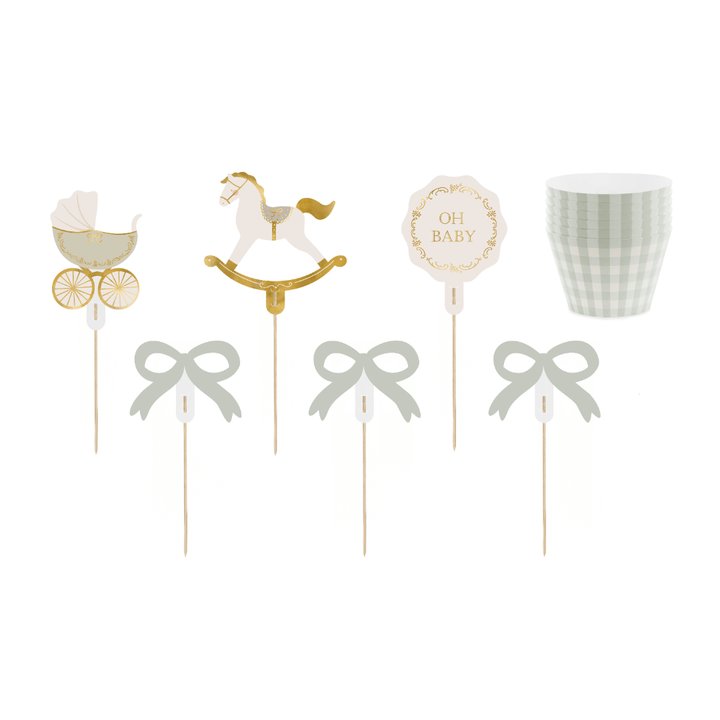 Oh Baby Cupcake Kit - Set of 6 Cupcake Toppers Oh Baby Cupcake Kit - Set of 6