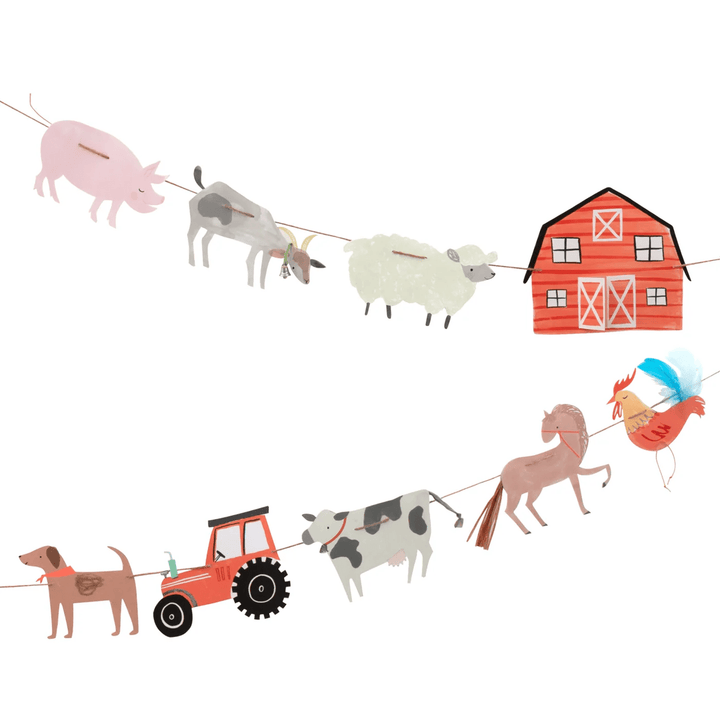On The Farm Large Party Garland - Farm Party Supplies bunting On The Farm Large Party Garland