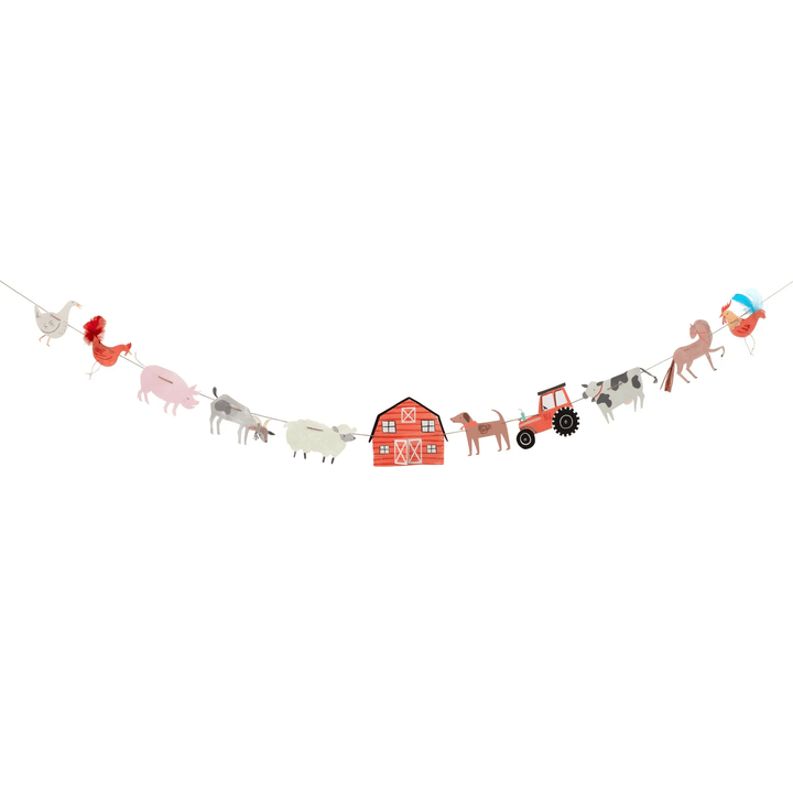On The Farm Large Party Garland - Farm Party Supplies bunting On The Farm Large Party Garland