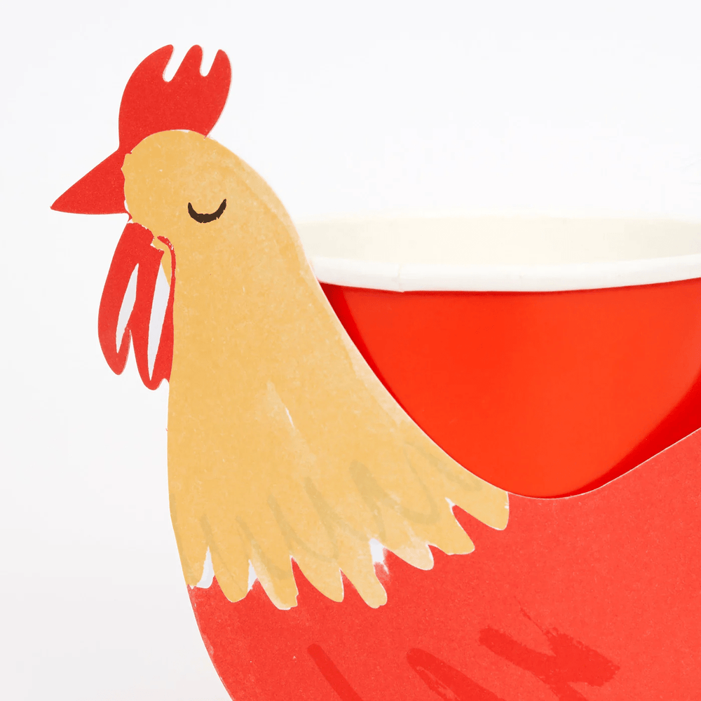 On The Farm Rooster Party Cups x 8 - Farm Party Supplies party cups On The Farm Rooster Party Cups x 8
