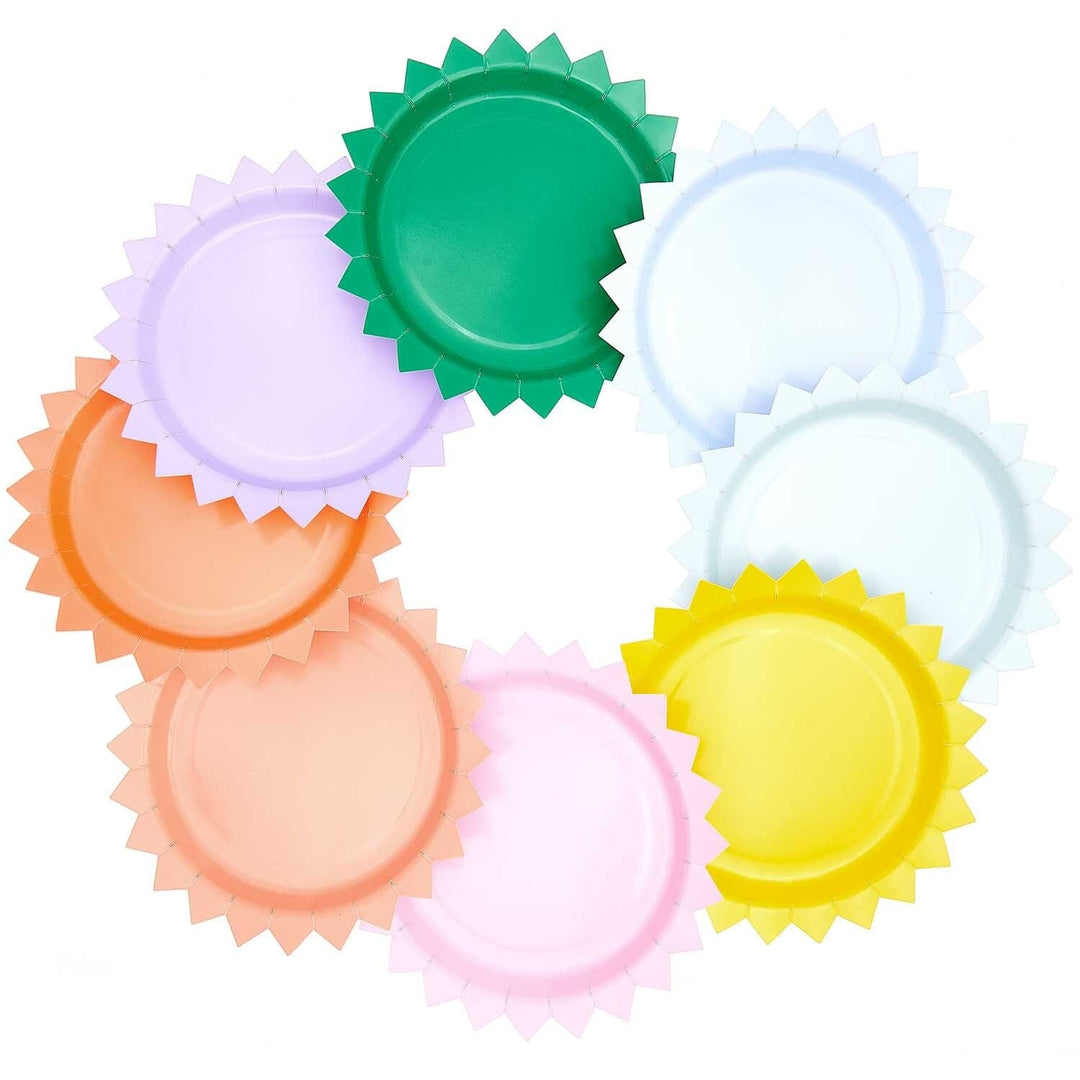 Paper Party Plates x 8 - Colourful - Colourful Party Supplies Disposable Plates Paper Party Plates x 8 - Colourful