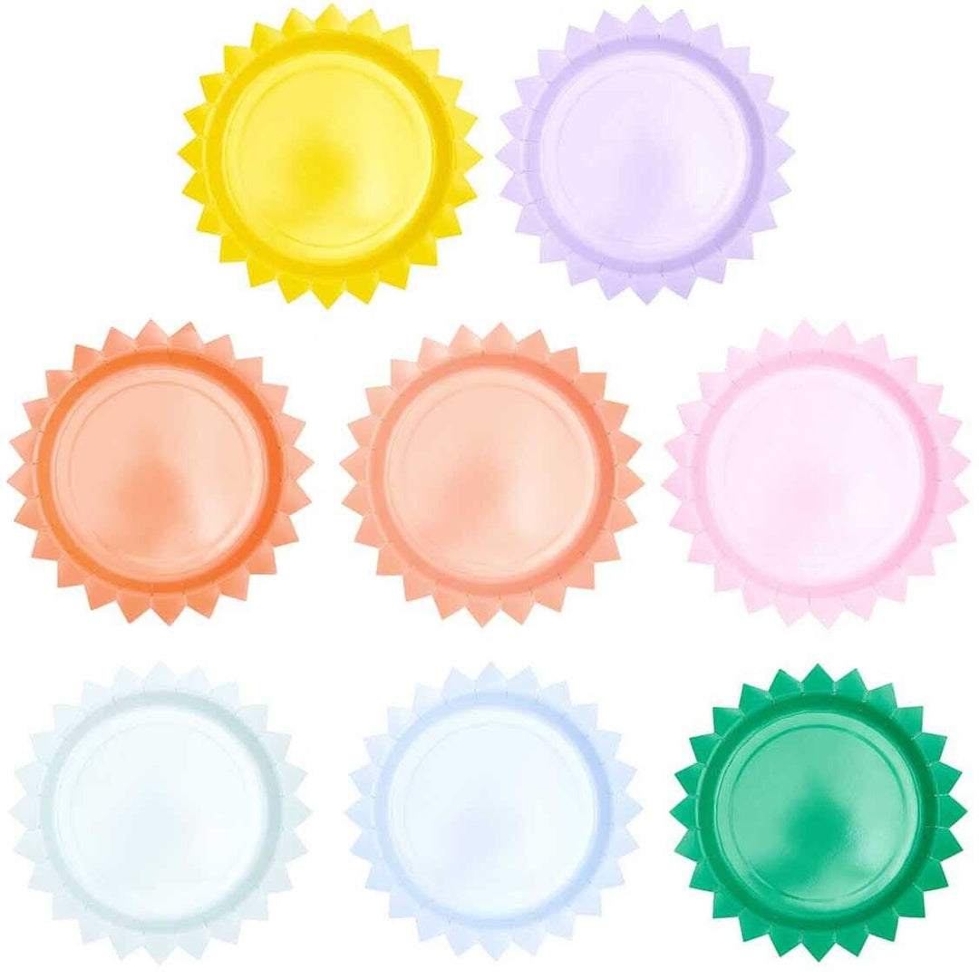 Paper Party Plates x 8 - Colourful - Colourful Party Supplies Disposable Plates Paper Party Plates x 8 - Colourful
