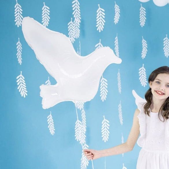 Party Deco Party Supplies - White Dove Foil Balloon - 30 inch Balloons White Dove Foil Balloon - 30 inch