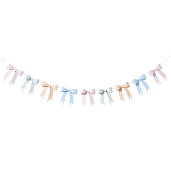 Pastel Bow Garland - Bow Party Supplies Hanging Decoration Pastel Bow Garland