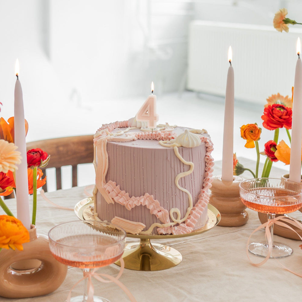 Pastel Pink Number 4 candle - Birthday cake candles Birthday Candles Pastel Pink Number 4 Candle