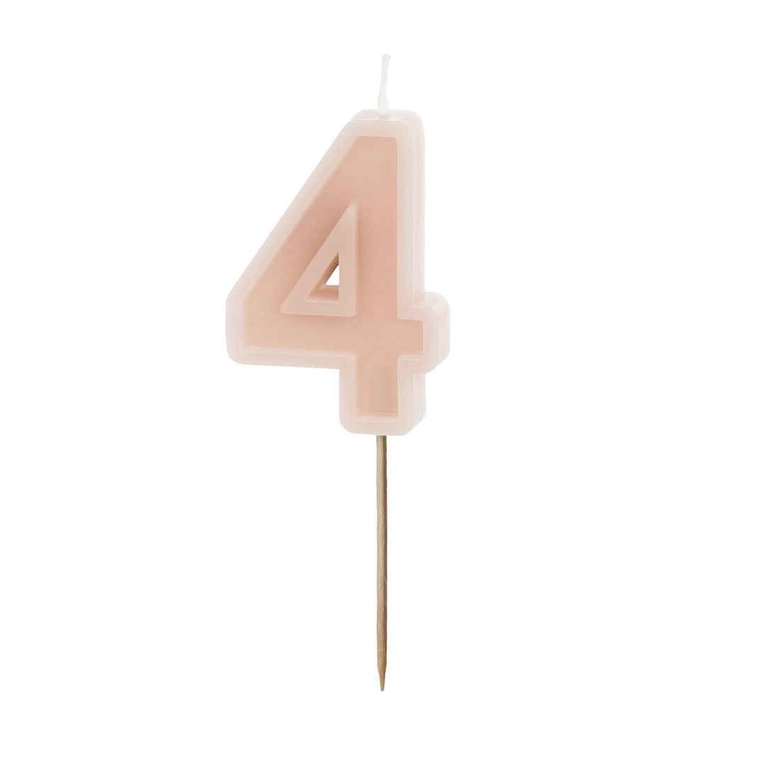 Pastel Pink Number 4 candle - Birthday cake candles Birthday Candles Pastel Pink Number 4 Candle