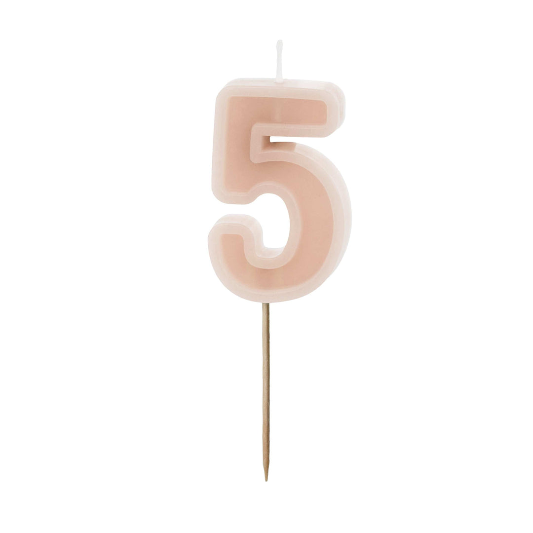 Pastel Pink Number 5 candle - Birthday cake candles Birthday Candles Pastel Pink Number 5 Candle