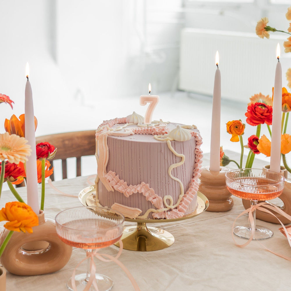 Pastel Pink Number 7 candle - Birthday cake candles Birthday Candles Pastel Pink Number 7 Candle