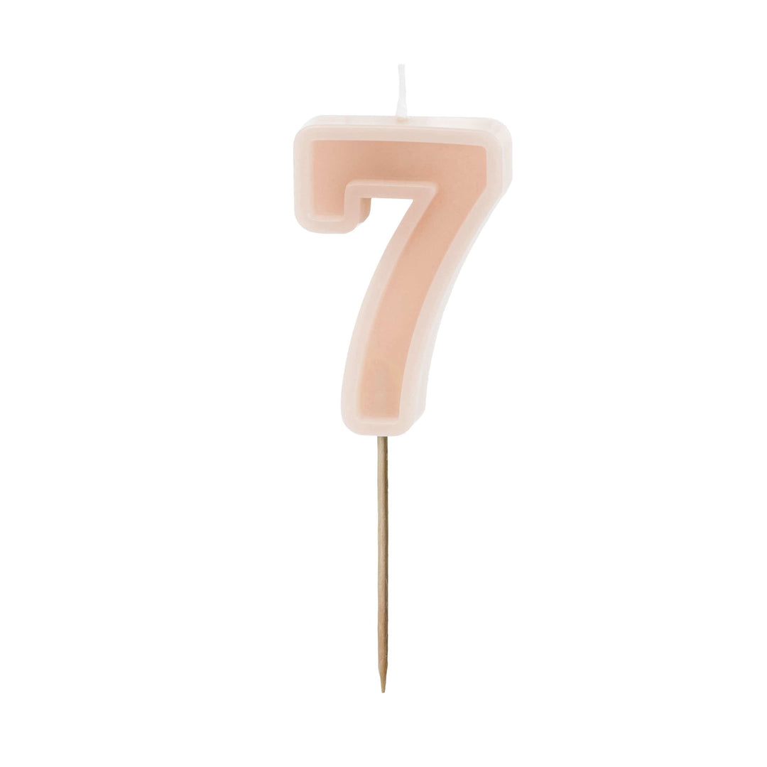 Pastel Pink Number 7 candle - Birthday cake candles Birthday Candles Pastel Pink Number 7 Candle