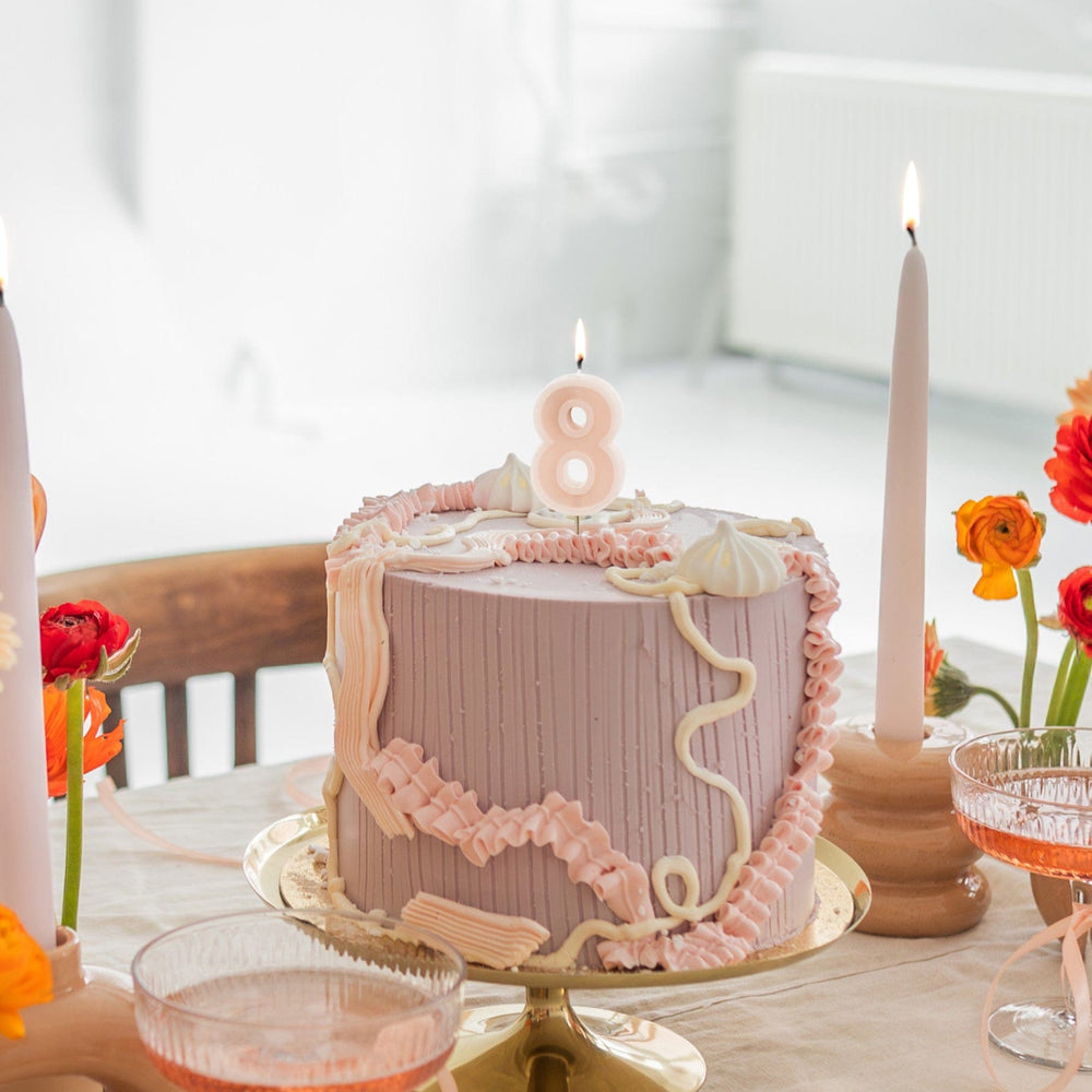 Pastel Pink Number 8 candle - Birthday cake candles Birthday Candles Pastel Pink Number 8 Candle
