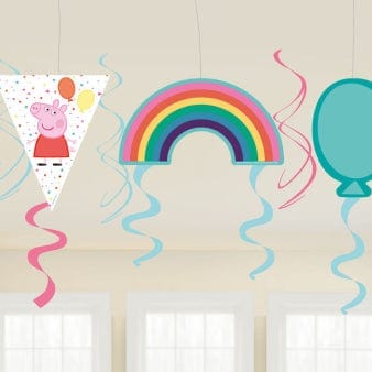 Hanging Decoration Peppa Pig Party Hanging Swirl Decorations