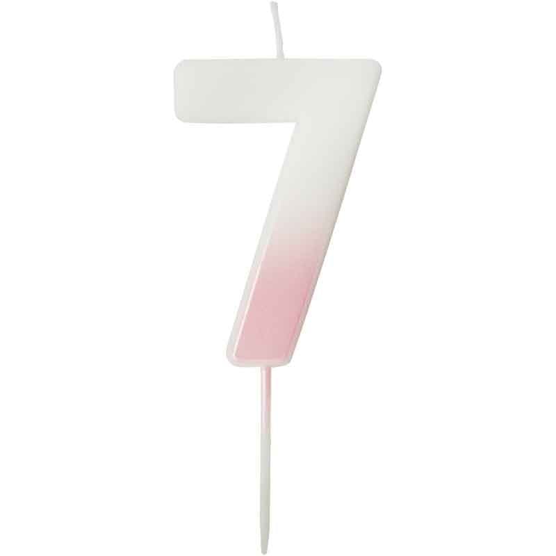 Pink Ombre Number 7 Cake Candle - Birthday Cake Candles Birthday Candles Pink Ombre Number 7 Cake Candle
