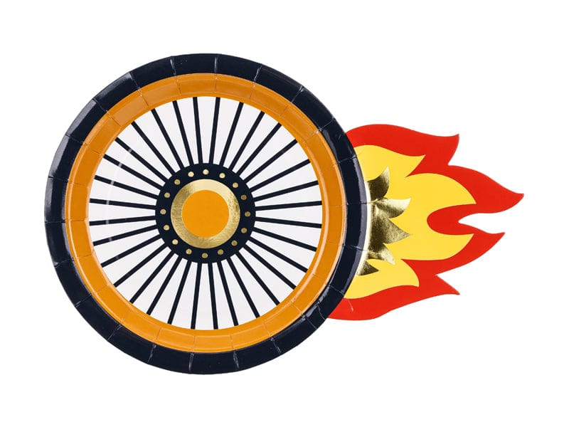 Racing Car Wheel Party Plates (6 Pack) - Race Car Theme Party Supplies Disposable Plates Racing Car Wheel Party Plates (6 Pack)