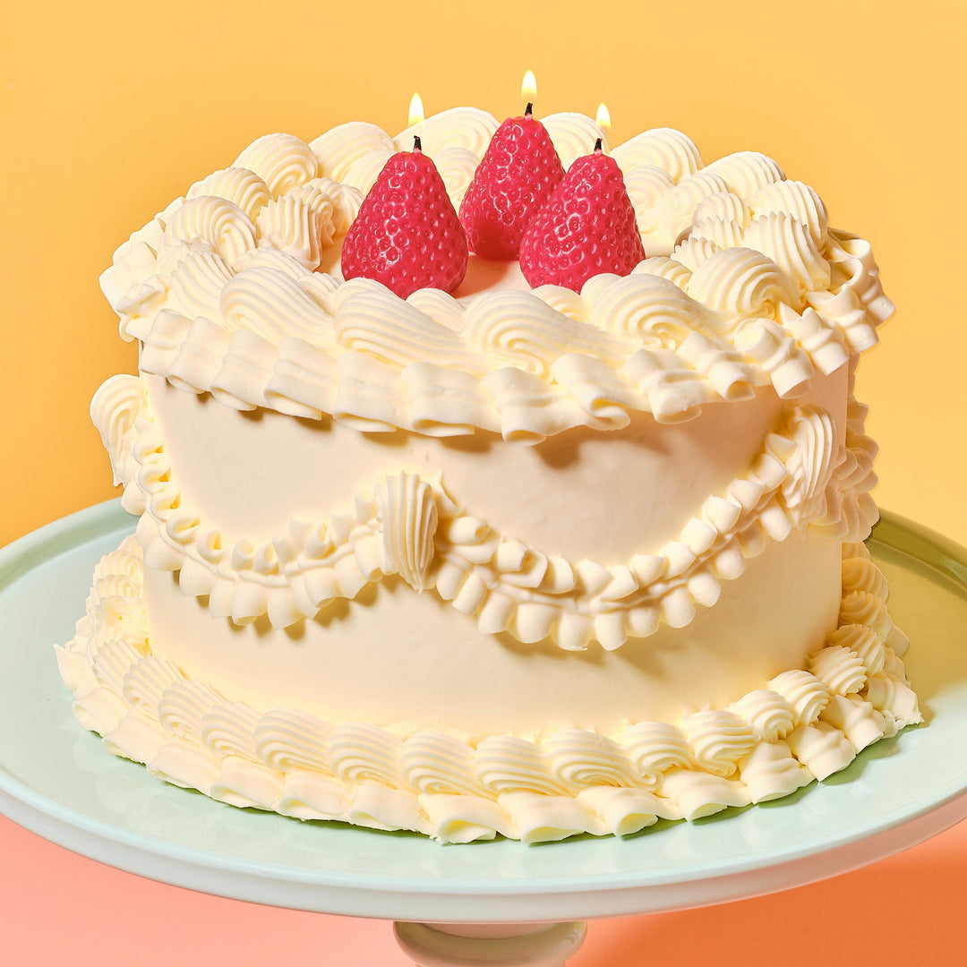 Red Strawberry Cake Candles x 6 Birthday Candles Red Strawberry Cake Candles x 6